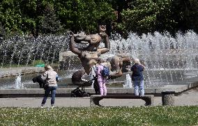 Fountains spring to life in Dnipro