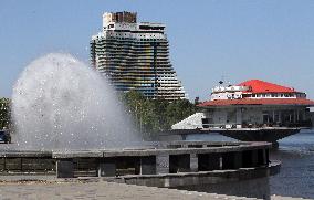 Fountains spring to life in Dnipro