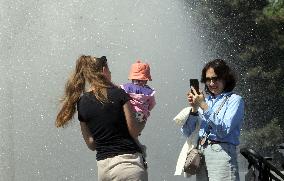 Fountains spring to life in Dnipro