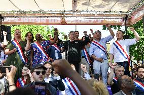 Jean-Luc Melenchon speaks on May Day in Paris FA