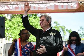 Jean-Luc Melenchon speaks on May Day in Paris FA