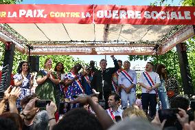 Jean-Luc Melenchon speaks on May Day in Paris FA