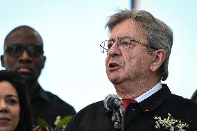 Jean-Luc Melenchon speaks on May Day in Paris FA