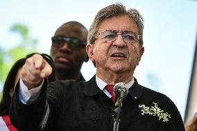 Jean-Luc Melenchon speaks on May Day in Paris FA