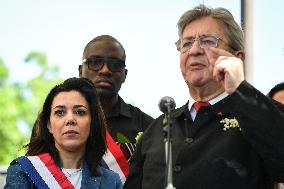 Jean-Luc Melenchon speaks on May Day in Paris FA