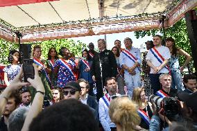 Jean-Luc Melenchon speaks on May Day in Paris FA