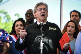 Jean-Luc Melenchon speaks on May Day in Paris FA