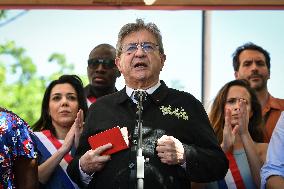 Jean-Luc Melenchon speaks on May Day in Paris FA