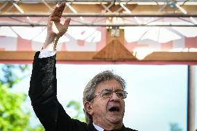 Jean-Luc Melenchon speaks on May Day in Paris FA