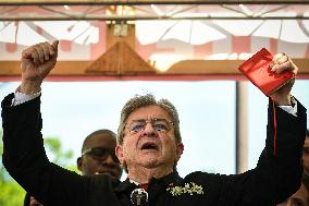 Jean-Luc Melenchon speaks on May Day in Paris FA