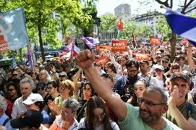 Jean-Luc Melenchon speaks on May Day in Paris FA