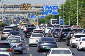 Congested Road During May Day Holiday in Beijing