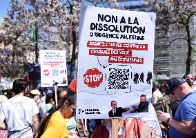 Call to Dissolve Urgence Palestine at May Day Rally - Paris