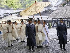 Rite at Ise Jingu shrine in central Japan