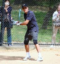 George Clooney Playing Baseball - NYC