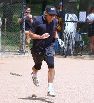 George Clooney Playing Baseball - NYC