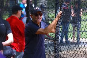 George Clooney Playing Baseball - NYC