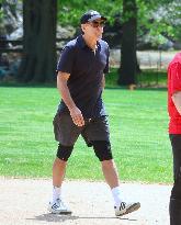 George Clooney Playing Baseball - NYC