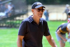 George Clooney Playing Baseball - NYC