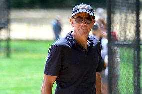 George Clooney Playing Baseball - NYC