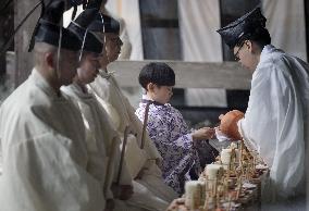 Rite at Ise Jingu shrine in central Japan