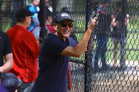 George Clooney Playing Baseball - NYC