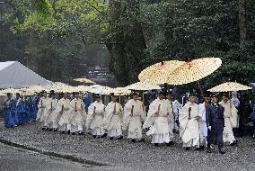 Rite at Ise Jingu shrine in central Japan