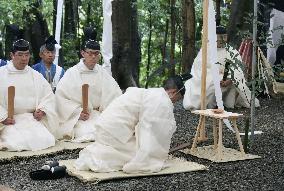 Rite at Ise Jingu shrine in central Japan