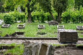 Exhumation of Soviet burials at Hill of Glory in Lviv