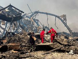 Aftermath Of Explosion In Shahid Rajaee Port - Iran