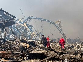 Aftermath Of Explosion In Shahid Rajaee Port - Iran