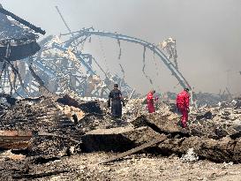Aftermath Of Explosion In Shahid Rajaee Port - Iran