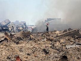 Aftermath Of Explosion In Shahid Rajaee Port - Iran