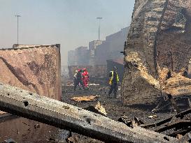 Aftermath Of Explosion In Shahid Rajaee Port - Iran