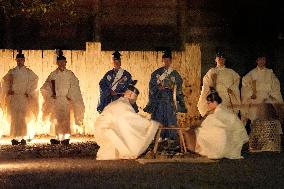 Rite at Ise Jingu shrine in central Japan