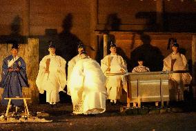 Rite at Ise Jingu shrine in central Japan