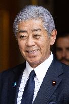 Japanese Foreign Affairs Minister arrives for a meeting at Matignon - Paris