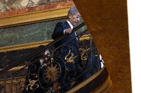 Japanese Foreign Affairs Minister arrives for a meeting at Matignon - Paris