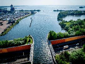 The Veluwemeer Aqueduct Illustrations - Netherlands
