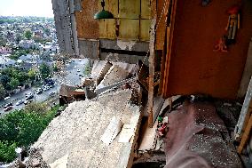 Aftermath of Russian drone attack on Odesa on May 1, 2025