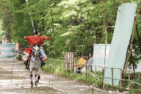 "Yabusame" mounted archery rite at Kyoto shrine