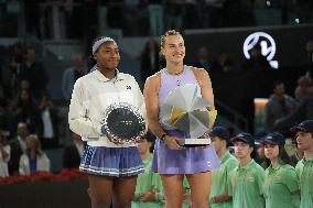 Mutua Madrid Open - Aryna Sabalenka Wins Her Third Title