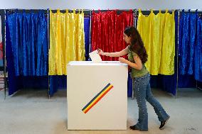 Romanian Presidential Election Rerun Voting - Bucharest