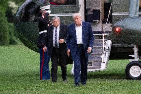 resident Donald J Trump returns to the White House