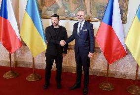 Briefing of Volodymyr Zelenskyy and Petr Fiala in Prague