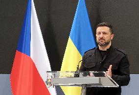 Briefing of Volodymyr Zelenskyy and Petr Fiala in Prague