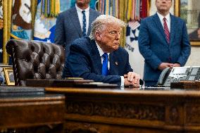President Trump signs executive orders at White House