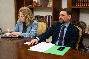 Mykola Tochytskyi meets with Director General of Swedish Radio Cilla Benko
