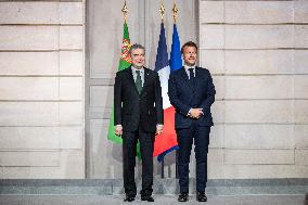 Macron And Berdimuhamedow Attend Agreement Ceremony At Elysee - Paris