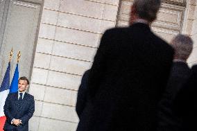 Macron And Berdimuhamedow Attend Agreement Ceremony At Elysee - Paris
